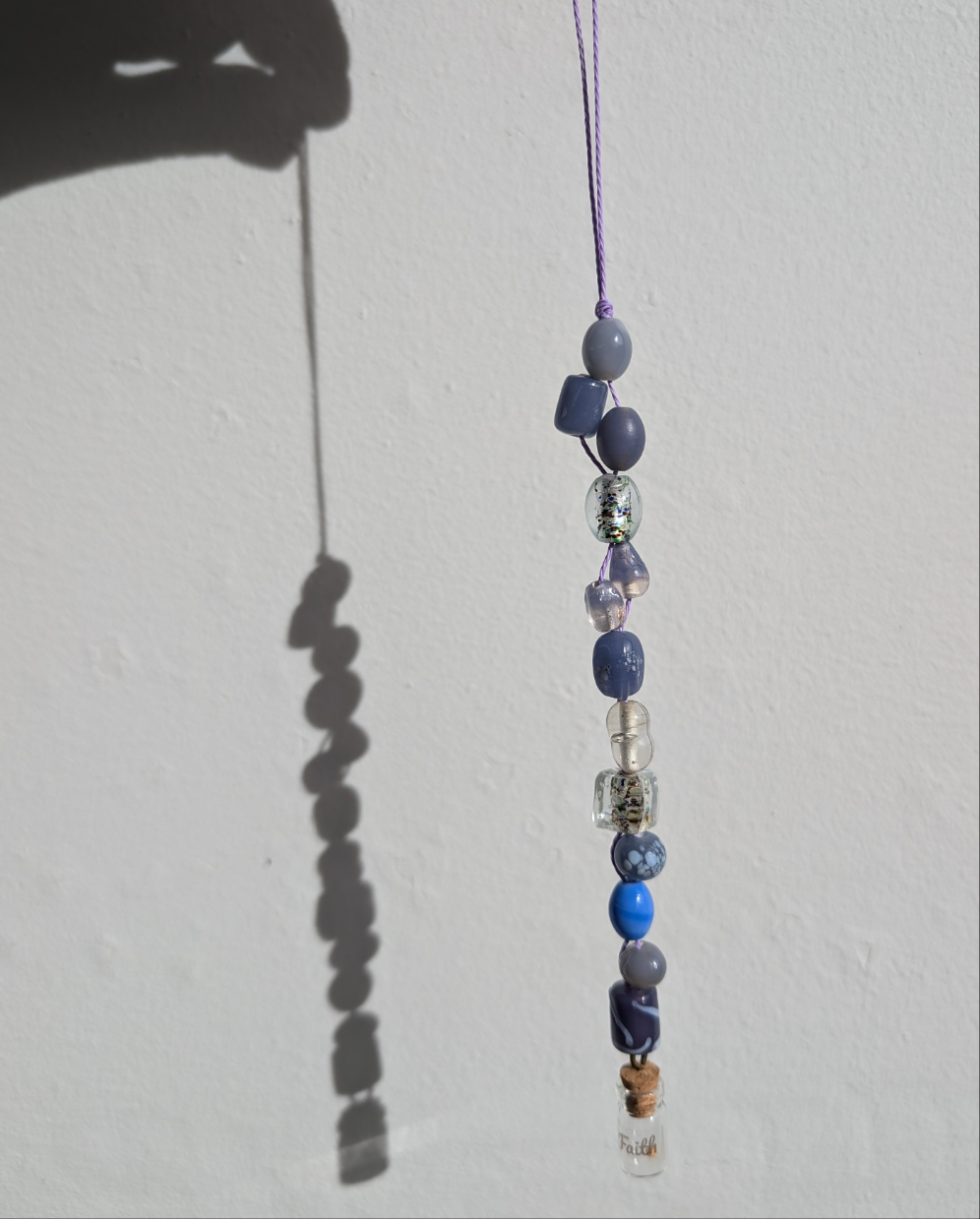 Purple glass beaded faith mustard seed sun catcher