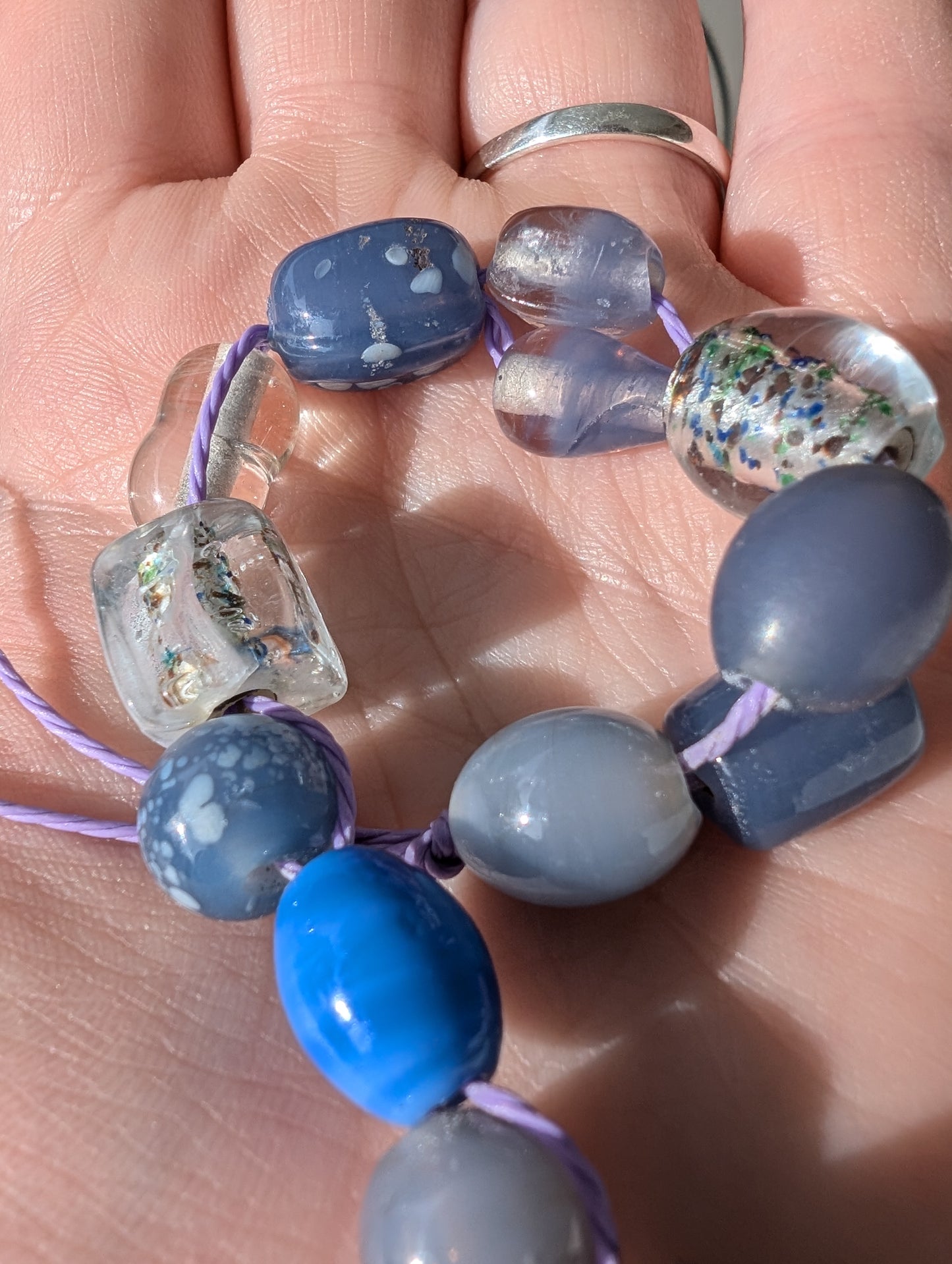 Purple glass beaded faith mustard seed sun catcher