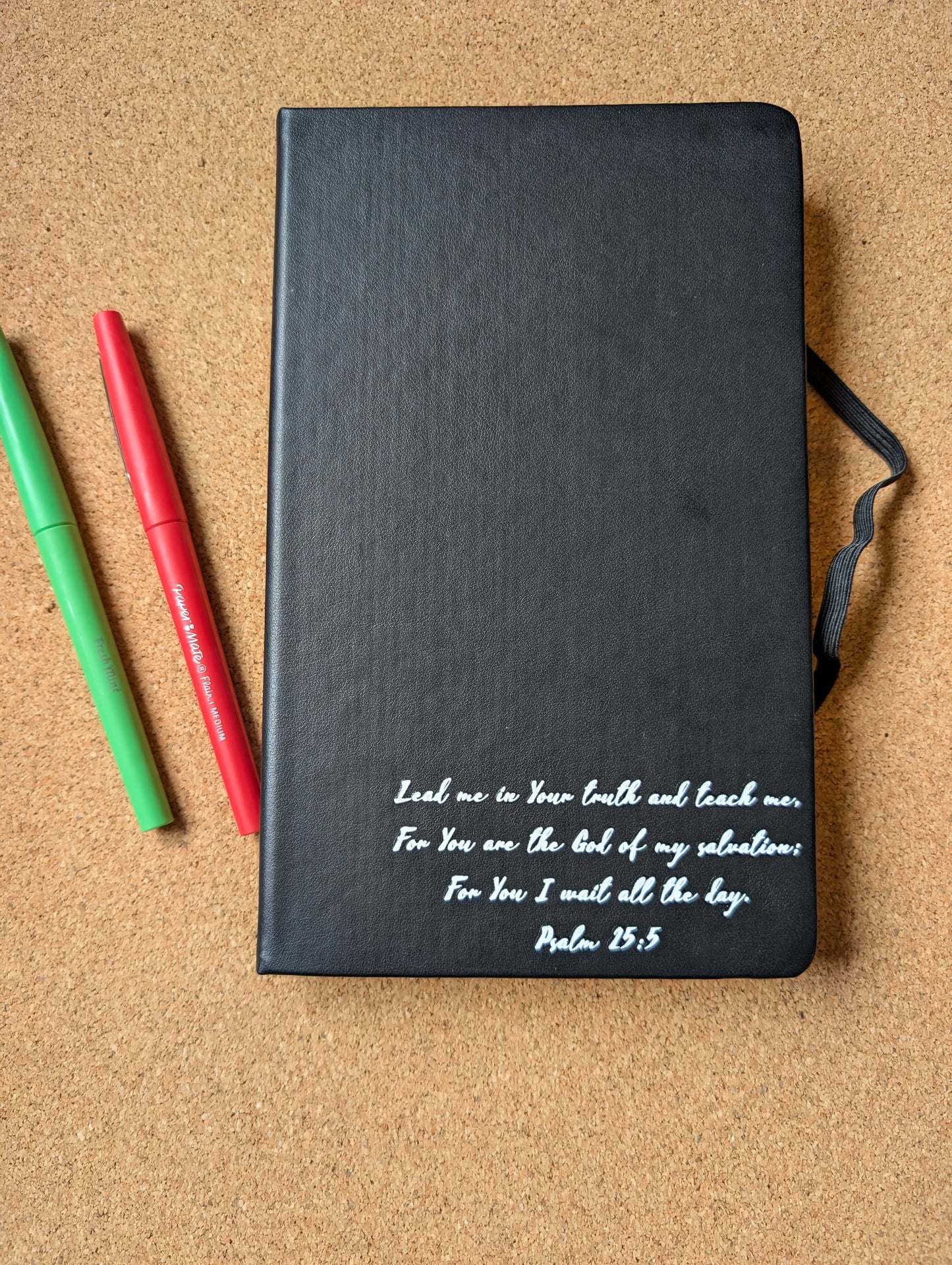 Customized Psalm 25:5 Black Notebook