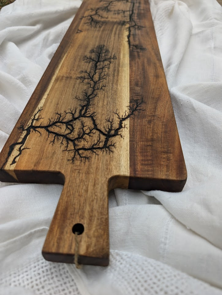 XL Lichtenberg burned wooden Charcuterie board