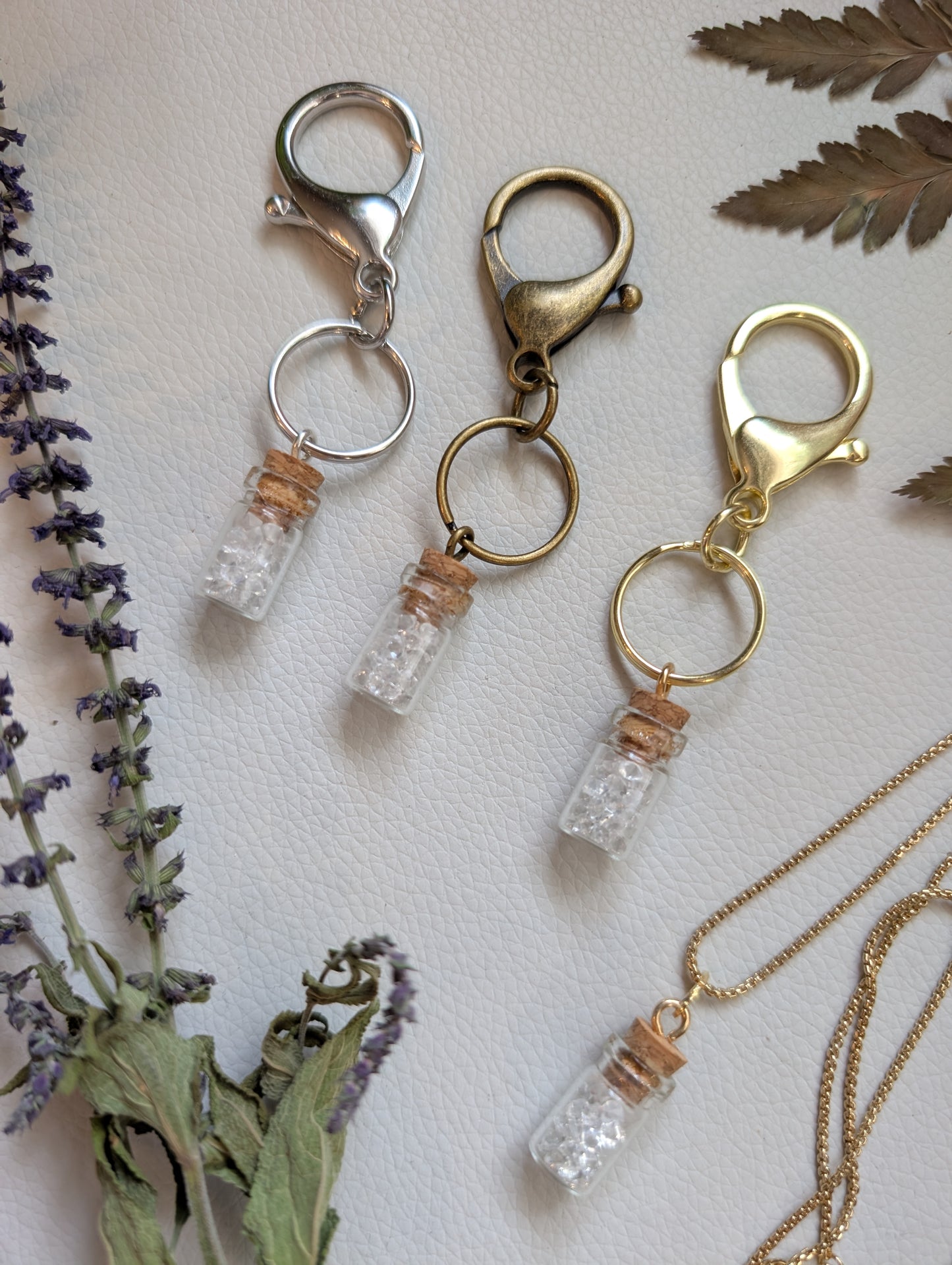 Tears in a Bottle with bronze keychain