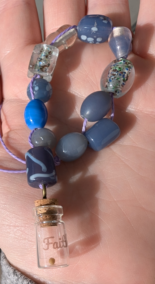 Purple glass beaded faith mustard seed sun catcher