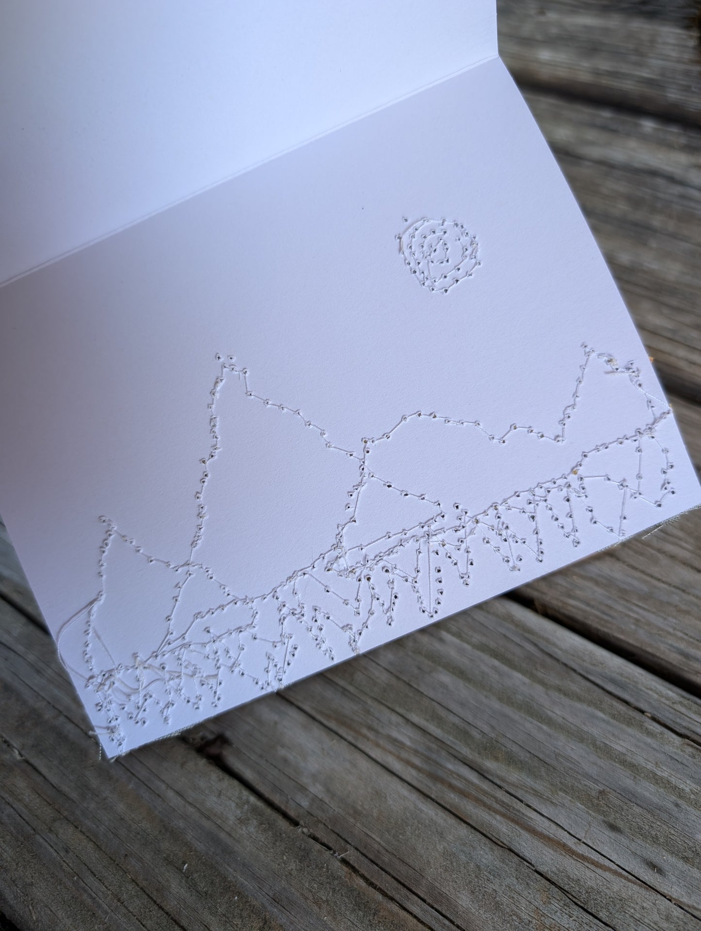 Artistic Sewn Greeting Card- Mountain scene