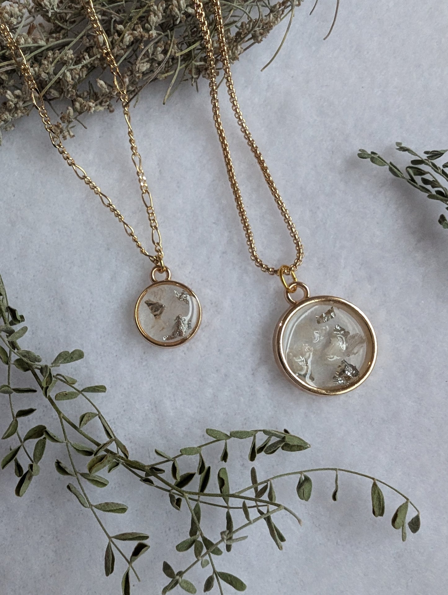 Large Gold Salt & Light Necklace with long box chain