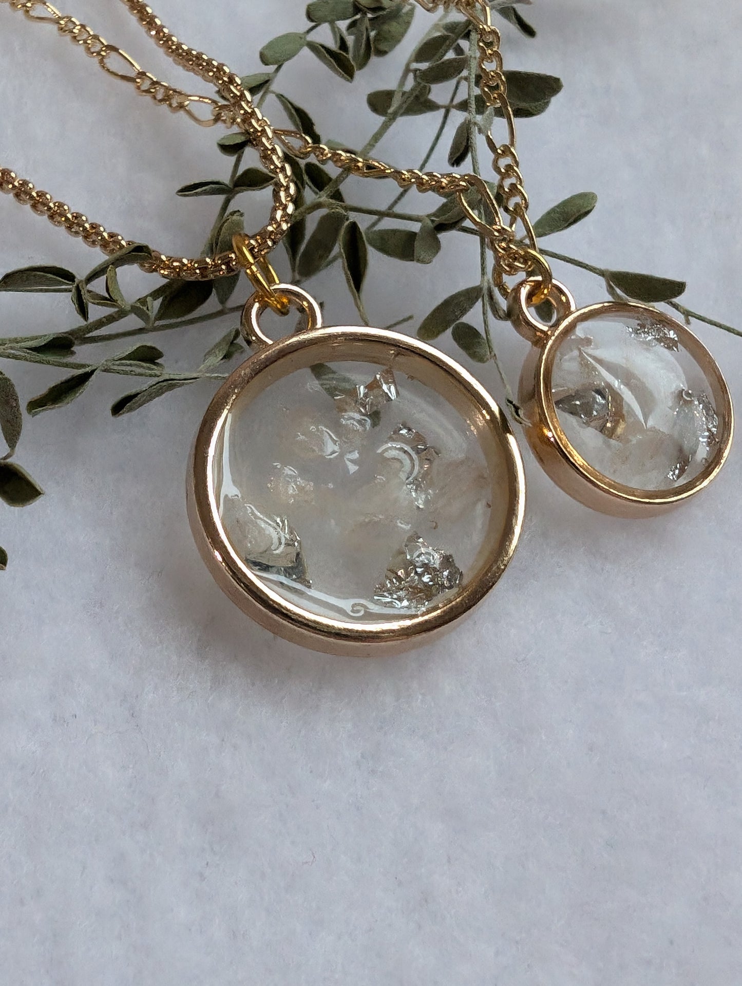 Large Gold Salt & Light Necklace with long box chain