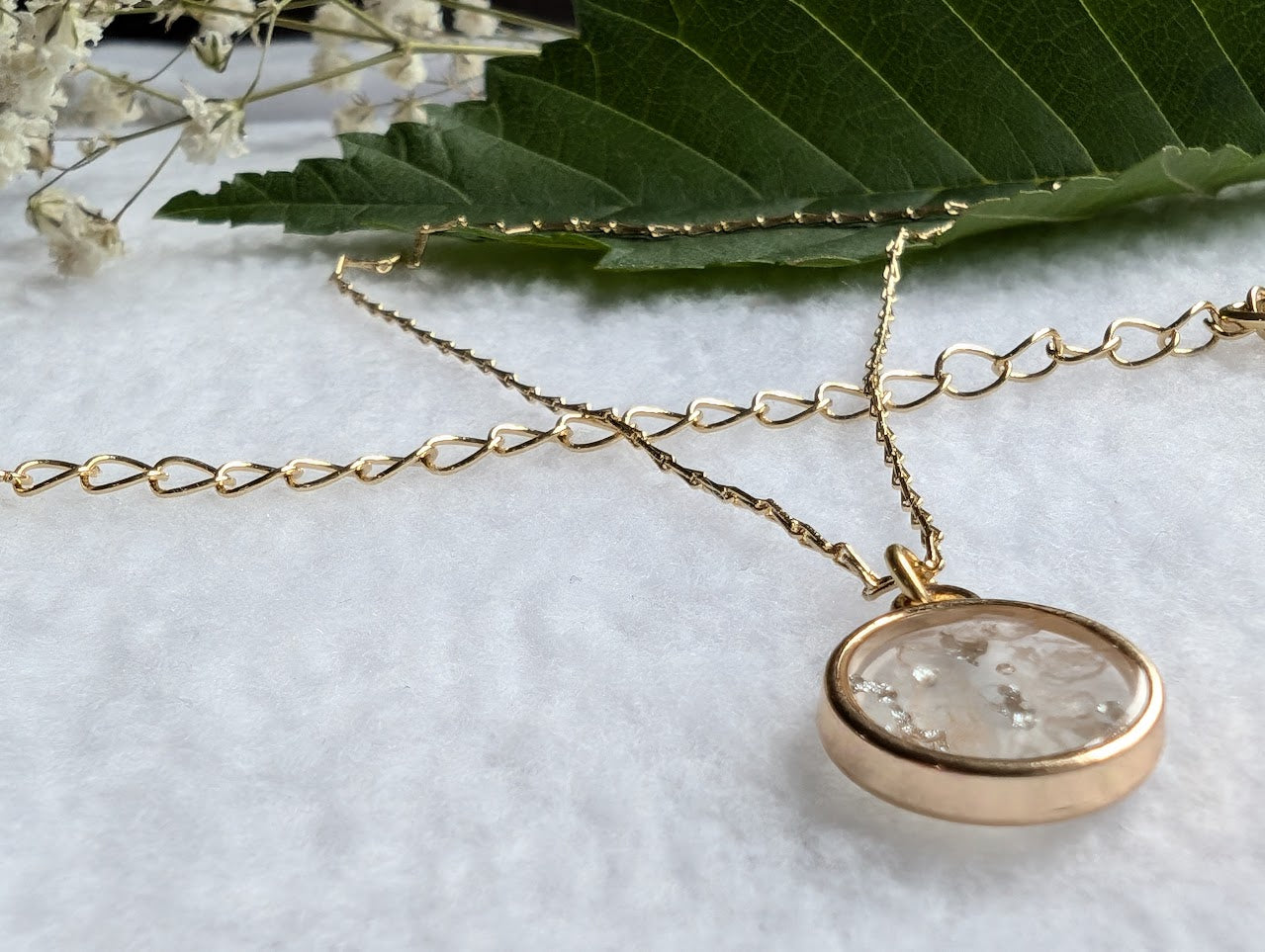 Small Gold Salt & Light Necklace with dainty gold chain